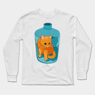 Paper Cut Cats Series! Jug Cat! Long Sleeve T-Shirt